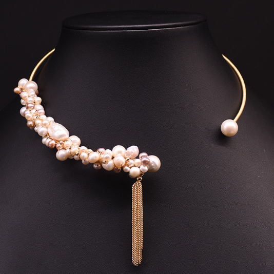 Christmas gift for girlfriend natural pearl tassel necklace