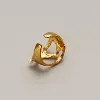 Irregular Handmade Adjustable Gold Plated Pearl Ring