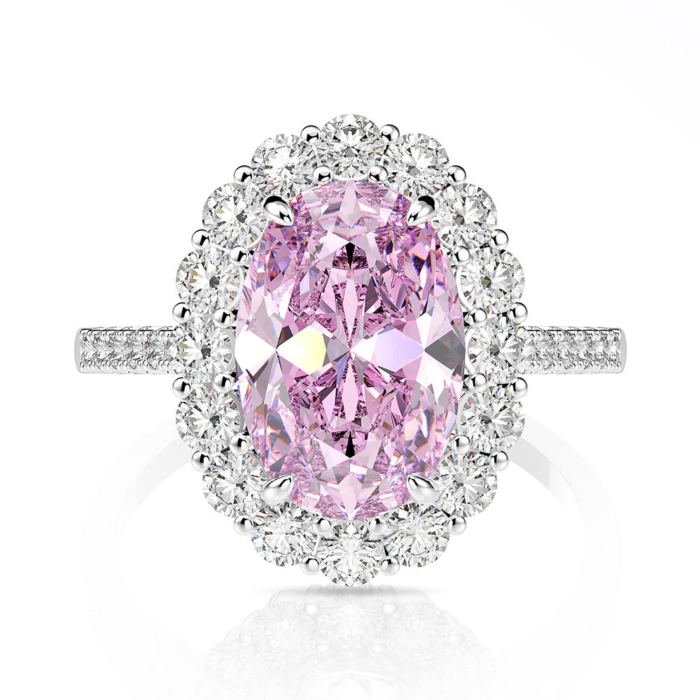 Pink diamond wedding ring jewelry s925 silver 3 carat high carbon diamond luxury wedding diamond ring