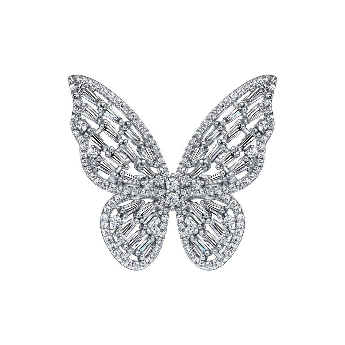 2022 New 925 Silver Butterfly Ring High Carbon Diamond Ring
